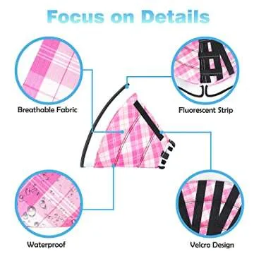 INKZOO Dog Cone Collar for After Surgery, Soft Pet Recovery Collar for Dogs and Cats, Adjustable Cone Collar Protective Collar for Large Medium Small Dogs Wound Healing (Pink Plaid, Medium)