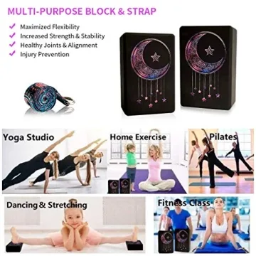 AMEBAY Yoga Blocks 2 Pack with Strap for All Levels
