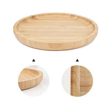 ANOTION Bamboo Plant Saucers - Durable & Stylish Set of 2