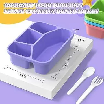 RGNEIN Bento Lunch Box - Safe 4-Compartment Containers