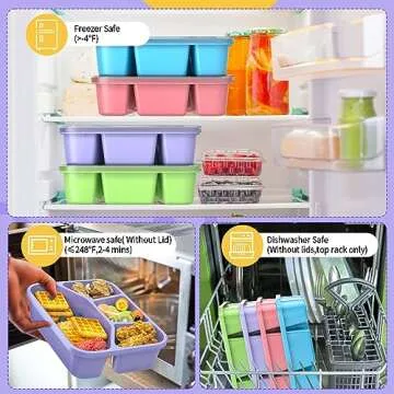 RGNEIN Bento Lunch Box - Safe 4-Compartment Containers