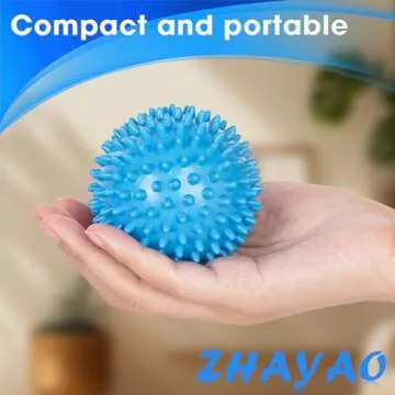 ZHAYAO 3 Pack Spiky Hard Massage Balls, Massager Rollers for Plantar Fasciitis,Muscle Soreness Massager Ball - Exercise, Neuro-Balance, Physical Therapy, 3 inches