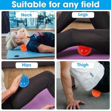 ZHAYAO 3 Pack Spiky Hard Massage Balls, Massager Rollers for Plantar Fasciitis,Muscle Soreness Massager Ball - Exercise, Neuro-Balance, Physical Therapy, 3 inches