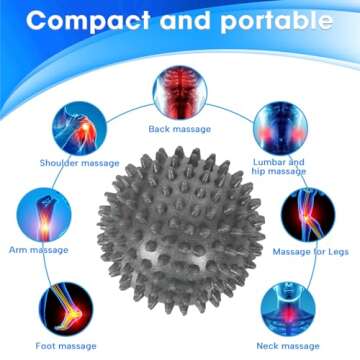 ZHAYAO 3 Pack Spiky Hard Massage Balls, Massager Rollers for Plantar Fasciitis,Muscle Soreness Massager Ball - Exercise, Neuro-Balance, Physical Therapy, 3 inches