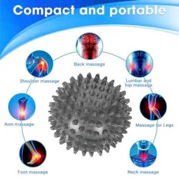 ZHAYAO 3 Pack Spiky Hard Massage Balls, Massager Rollers for Plantar Fasciitis,Muscle Soreness Massager Ball - Exercise, Neuro-Balance, Physical Therapy, 3 inches