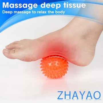 ZHAYAO 3 Pack Spiky Hard Massage Balls, Massager Rollers for Plantar Fasciitis,Muscle Soreness Massager Ball - Exercise, Neuro-Balance, Physical Therapy, 3 inches