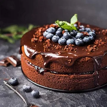 HIWARE 8-Inch Nonstick Cake Pan Set with Parchment Papers