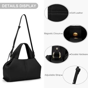 Juoxeepy Crossbody Bag Purse Satchel Handbag for Women Shoulder Bag Chic Dumpling Cloud Bag Clutch Purse