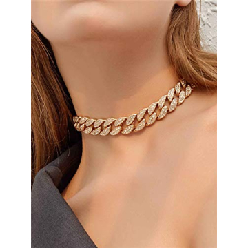 Ingemark Shiny CZ Rhinestone Curb Cuban Link Choker for Everyone