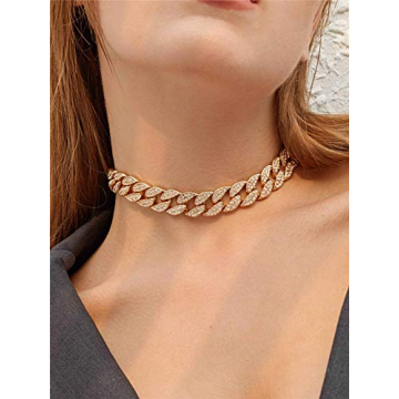 Ingemark Shiny CZ Rhinestone Curb Cuban Link Choker for Everyone