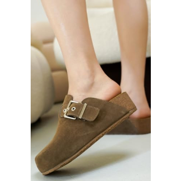 Project Cloud Clogs for Women - Memory Foam Women's Mules & Clogs, Wedges Heels for Women - Platform Clogs for Women Footwear, Womens Clogs - Mules for Women 2024 (Rhona, Taupe, 7)