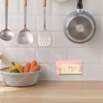 Never Rust Plastic Sponge Holder, Tomorotec Sink Caddy Sink Suction Cups Easy Access Holder Shower and Kitchen Organizer Quick Drain Easy Attach (Beige)