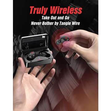 Bluetooth 5.0 True Wireless Earbuds for Sports and Travel