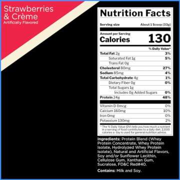 Rule 1 R1 Whey Blend, Strawberries & Creme - 4.95 lbs Powder - 24g Whey Concentrates, Isolates & Hydrolysates with Naturally Occurring EAAs & BCAAs - 68 Servings