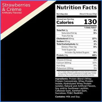 Rule 1 R1 Whey Blend, Strawberries & Creme - 4.95 lbs Powder - 24g Whey Concentrates, Isolates & Hydrolysates with Naturally Occurring EAAs & BCAAs - 68 Servings