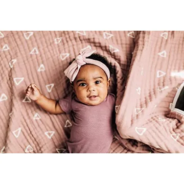 Mebie Baby Blush Triangle Muslin Swaddle Blanket for Newborns