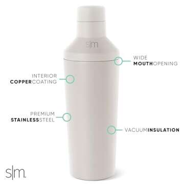 Simple Modern Cocktail Martini Shaker with Jigger Lid Gift Set | Vacuum Insulated Boston Mixer Stainless Steel | Compatible with Classic Tumbler Collection | Caribbean