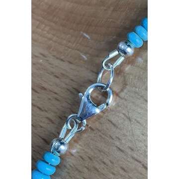 Dainty Natural Turquoise Beaded Choker, Throat Chakra, Turquoise Necklace, Real Turquoise, Gift for Her, Southwest Jewelry (16 Inches)