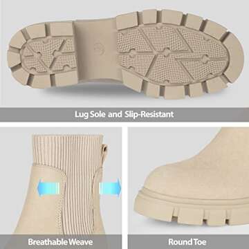 Stylish Athlefit Women's Chelsea Boots with Chunky Heel