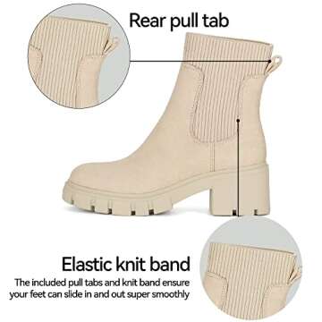 Stylish Athlefit Women's Chelsea Boots with Chunky Heel