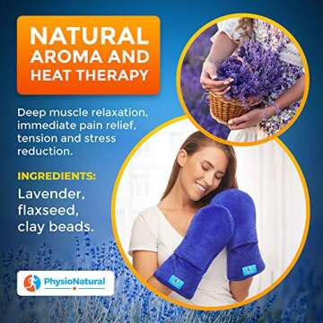 Microwave Safe Therapy Mittens with Flax Seeds - Moist Heat Therapy Relief for Hands and Fingers for...