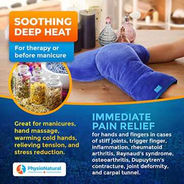 Microwave Safe Therapy Mittens with Flax Seeds - Moist Heat Therapy Relief for Hands and Fingers for Stiff Joints, Trigger Fingers, Inflammation, Raynauds, Carpal Tunnel, Natural Aromatherapy Gloves