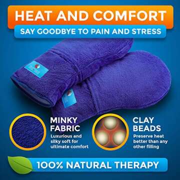 Microwave Safe Therapy Mittens with Flax Seeds - Moist Heat Therapy Relief for Hands and Fingers for Stiff Joints, Trigger Fingers, Inflammation, Raynauds, Carpal Tunnel, Natural Aromatherapy Gloves