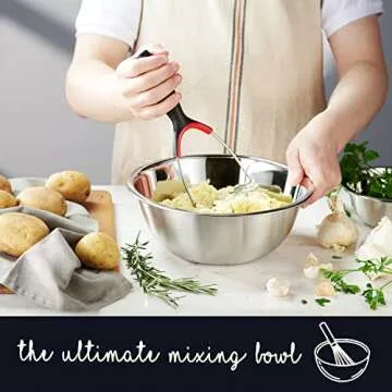 WHYSKO Stainless Steel Mixing Bowl Set, 10 Piece Stainless Steel Mixing Bowls with Lids Set for Food Prep Storage and Serving, Dishwasher Safe Microwave Safe for Kitchen Baking Cooking, Silver