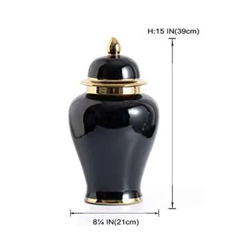 Elegant GaLouRo Black Ginger Jar - Perfect Home Decor