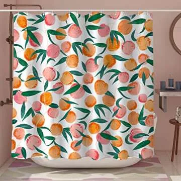 Colorful Lifeel Peach Shower Curtain 72x72 inch Waterproof