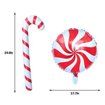 changsha 17 Pcs Christmas Inflatable Candy Canes Set - Christmas Inflatable Candy Canes Foil Balloon...