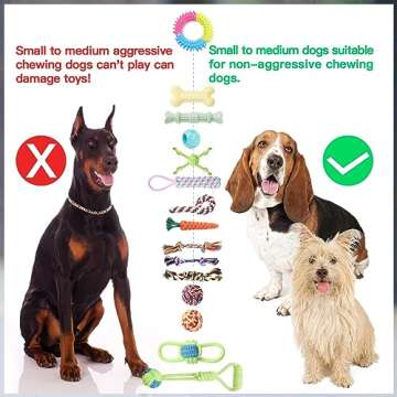 Puppy Toys 20 Pack, Puppy Chew Toys for Teething, Pet Dog Toothbrush Chew Toys for Puppy, Indestructible Pet Interactive Tug of War Squeaky Rope Toys for Puppies Small Medium Breed Chewers