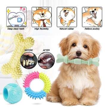 Puppy Toys 20 Pack, Puppy Chew Toys for Teething, Pet Dog Toothbrush Chew Toys for Puppy, Indestructible Pet Interactive Tug of War Squeaky Rope Toys for Puppies Small Medium Breed Chewers