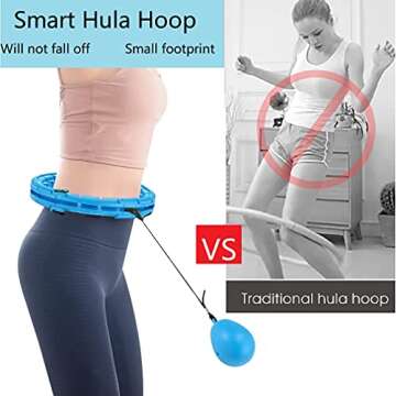bank Hoola Hoop for Adults Weight Loss,24-Section Smart Hula Hoop with Massage Nub,2 in 1 Abdomen Fitness Massage for Adjustable Size, Weighted Hula Hoop Plus Size for Beginners and Kids