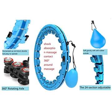 bank Hoola Hoop for Adults Weight Loss,24-Section Smart Hula Hoop with Massage Nub,2 in 1 Abdomen Fitness Massage for Adjustable Size, Weighted Hula Hoop Plus Size for Beginners and Kids