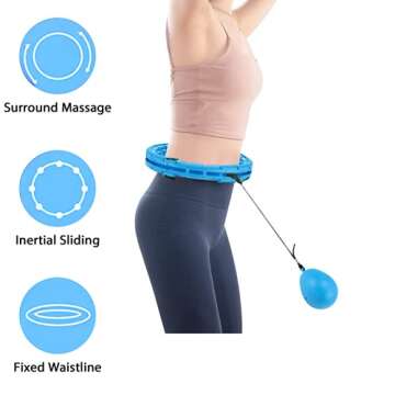 bank Hoola Hoop for Adults Weight Loss,24-Section Smart Hula Hoop with Massage Nub,2 in 1 Abdomen Fitness Massage for Adjustable Size, Weighted Hula Hoop Plus Size for Beginners and Kids