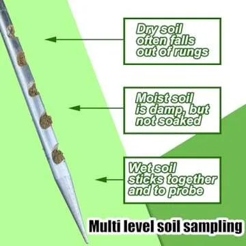 10"x Diameter 0.27" Soil Probe Stainless Steel Soil Sampler Probe Soil Moisture Probe for Plants No Batteries Required Moisture Meter for Plant Garden Farm Soil Sampling