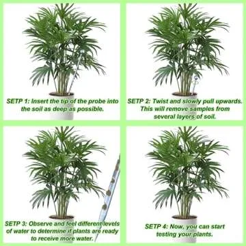 10"x Diameter 0.27" Soil Probe Stainless Steel Soil Sampler Probe Soil Moisture Probe for Plants No Batteries Required Moisture Meter for Plant Garden Farm Soil Sampling