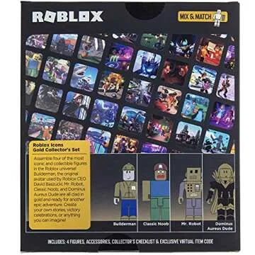 Roblox Action Collection - 15th Anniversary Roblox Icons Gold Collector's Set [Includes Exclusive Virtual Item]
