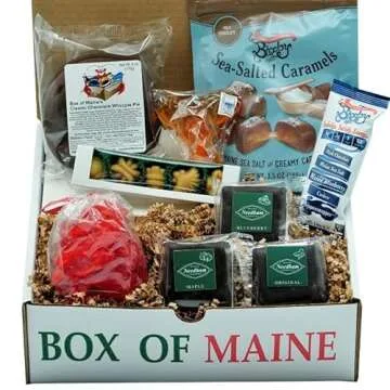 Box of Maine Candy Sweet Tooth Box - Moose Lollipop, Lobster Gummies, Maple Candy, Original Maine Ne...
