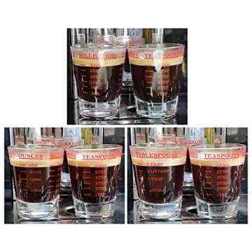 DS. DISTINCTIVE STYLE Shot Glasses Measuring Cup 2 Pieces Liquid Heavy Glass 30 Milliliter Scaled Measuring Glass for Liquid