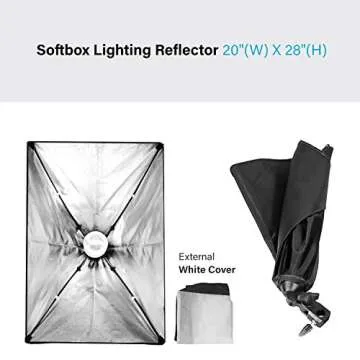 LimoStudio 20 x 28 in Soft Box LED Lighting Kit,Light Reflector with 85W LED Bulb Remote Controller Color Temparture Brightness, Photography Studio, AGG2767