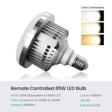 LimoStudio 20 x 28 in Soft Box LED Lighting Kit,Light Reflector with 85W LED Bulb Remote Controller Color Temparture Brightness, Photography Studio, AGG2767