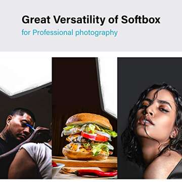 LimoStudio 20 x 28 in Soft Box LED Lighting Kit,Light Reflector with 85W LED Bulb Remote Controller Color Temparture Brightness, Photography Studio, AGG2767