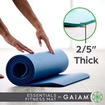 Gaiam Essentials Thick Yoga Mat for Fitness with Strap