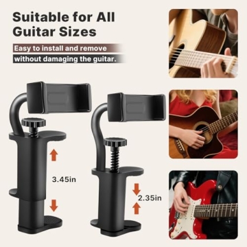 Guitar Phone Holder Adjustable & Rotatable Mount for Musicians