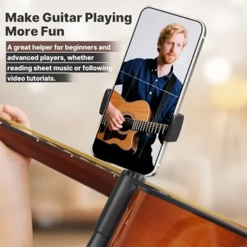 Guitar Phone Holder Adjustable & Rotatable Mount for Musicians