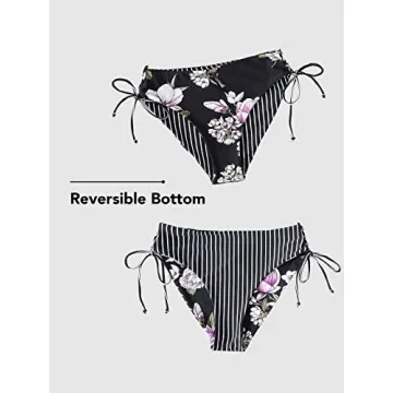 CUPSHE Stylish Striped Reversible Bikini Swimsuit for Women