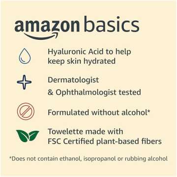 Amazon Basics Hydrating Makeup Remover Wipes for Cleanup