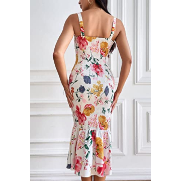 PRETTYGARDEN Women's Floral Midi Tank Dress for Summer